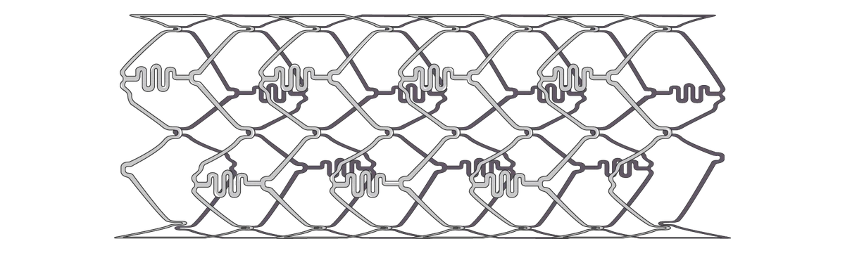 A stent: a short tube made of a metal mesh.